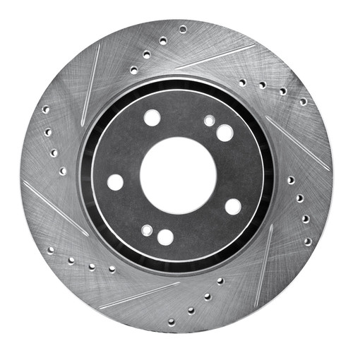 DFC Brake Rotor - Drilled and Slotted - Silver 631-72044L
