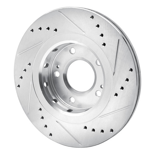 DFC Brake Rotor - Drilled and Slotted - Silver 631-72044L