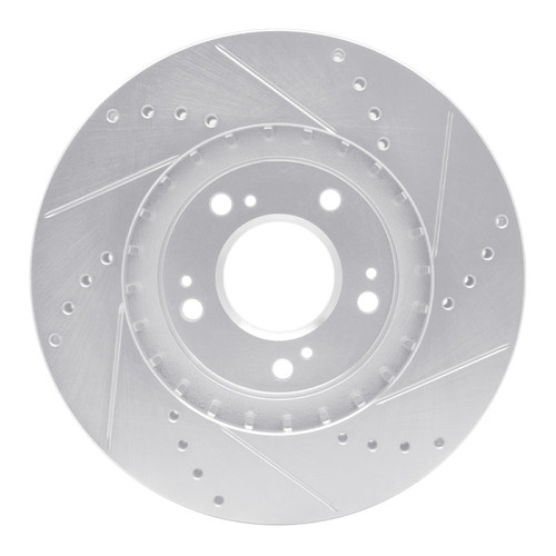 DFC Brake Rotor - Drilled and Slotted - Silver 631-72059L