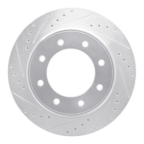 DFC Brake Rotor - Drilled and Slotted - Silver 631-67101L