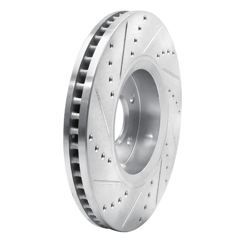 DFC Brake Rotor - Drilled and Slotted - Silver 631-68014R