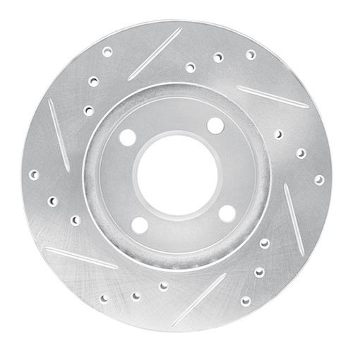 DFC Brake Rotor - Drilled and Slotted - Silver 631-72024R