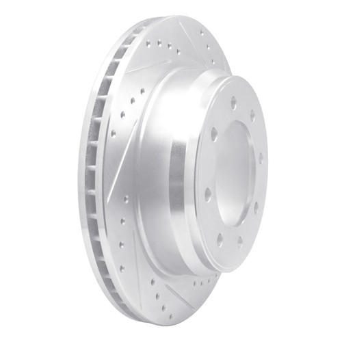 DFC Brake Rotor - Drilled and Slotted - Silver 631-67101R
