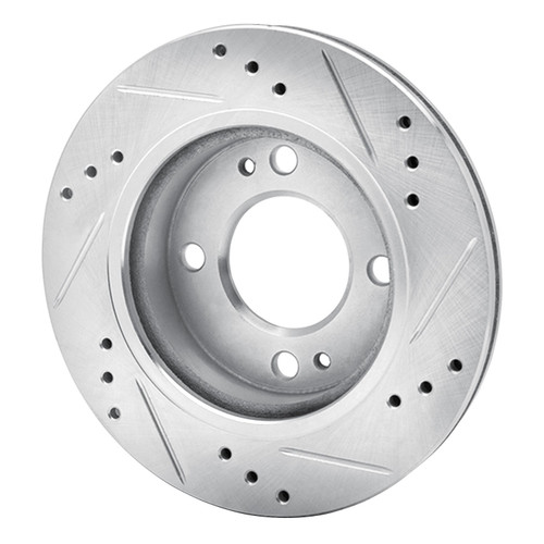 DFC Brake Rotor - Drilled and Slotted - Silver 631-72045L