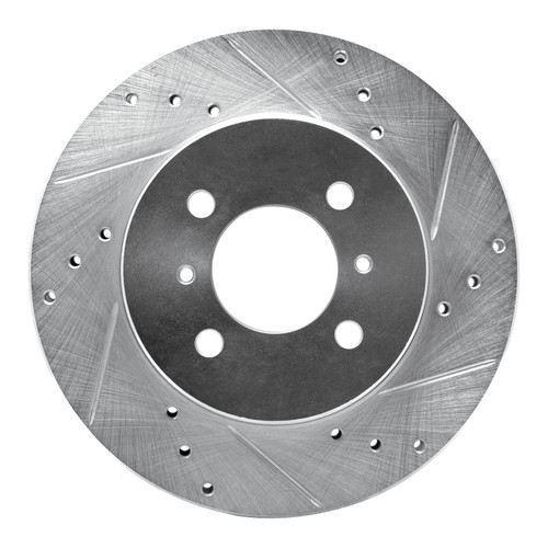 DFC Brake Rotor - Drilled and Slotted - Silver 631-72033R