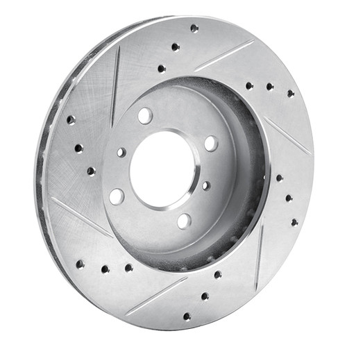 DFC Brake Rotor - Drilled and Slotted - Silver 631-72033R