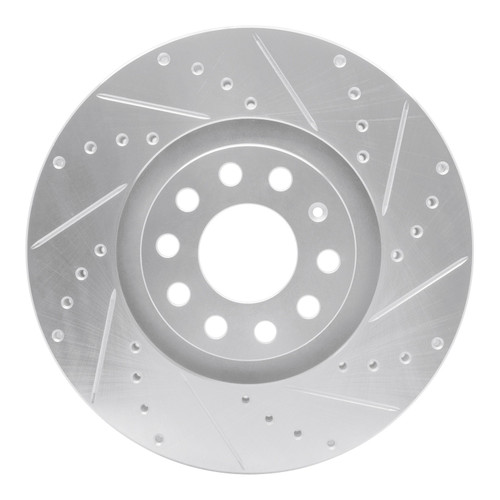 DFC Brake Rotor - Drilled and Slotted - Silver 631-73036R