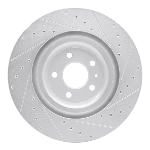 DFC Brake Rotor - Drilled and Slotted - Silver 631-73079L