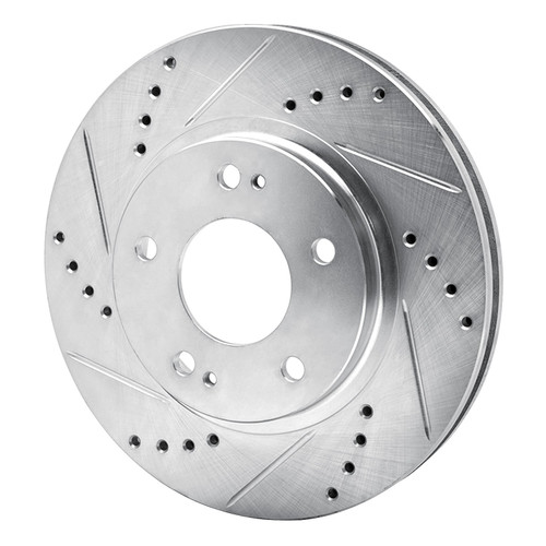 DFC Brake Rotor - Drilled and Slotted - Silver 631-72034L