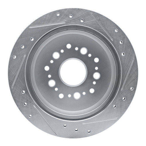 DFC Brake Rotor - Drilled and Slotted - Silver 631-75004L