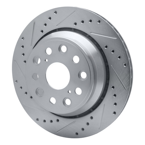 DFC Brake Rotor - Drilled and Slotted - Silver 631-75018L