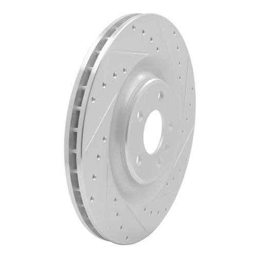 DFC Brake Rotor - Drilled and Slotted - Silver 631-73079R