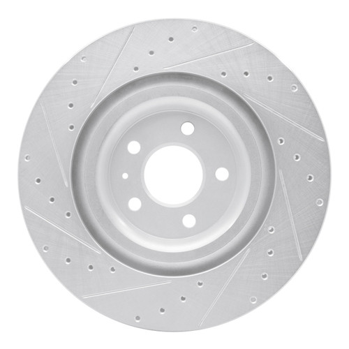 DFC Brake Rotor - Drilled and Slotted - Silver 631-73079R