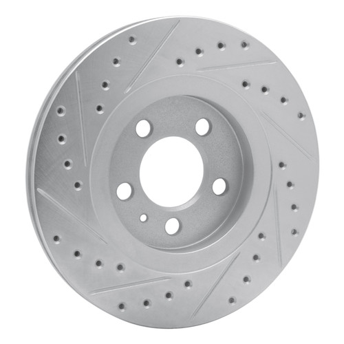 DFC Brake Rotor - Drilled and Slotted - Silver 631-74009R