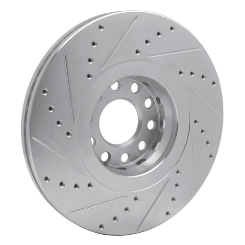 DFC Brake Rotor - Drilled and Slotted - Silver 631-74024R