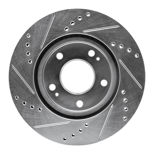 DFC Brake Rotor - Drilled and Slotted - Silver 631-72034R