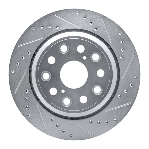 DFC Brake Rotor - Drilled and Slotted - Silver 631-75018R