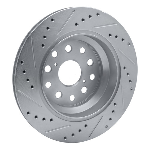 DFC Brake Rotor - Drilled and Slotted - Silver 631-75018R