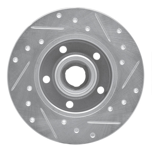 DFC Brake Rotor - Drilled and Slotted - Silver 631-74010L