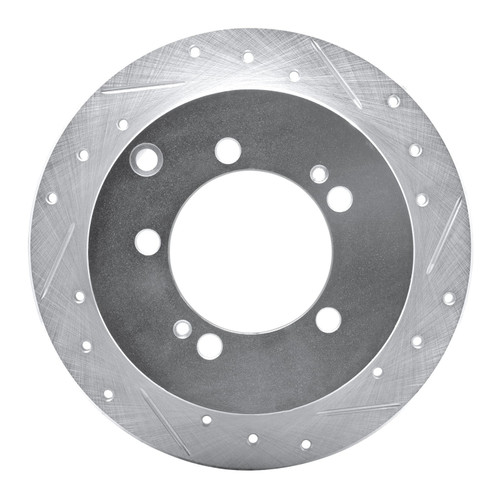 DFC Brake Rotor - Drilled and Slotted - Silver 631-72028R