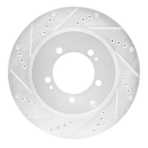 DFC Brake Rotor - Drilled and Slotted - Silver 631-72036L