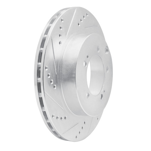 DFC Brake Rotor - Drilled and Slotted - Silver 631-72036L