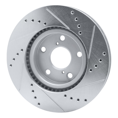 DFC Brake Rotor - Drilled and Slotted - Silver 631-75005L