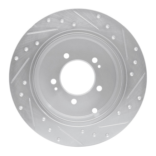 DFC Brake Rotor - Drilled and Slotted - Silver 631-72062L