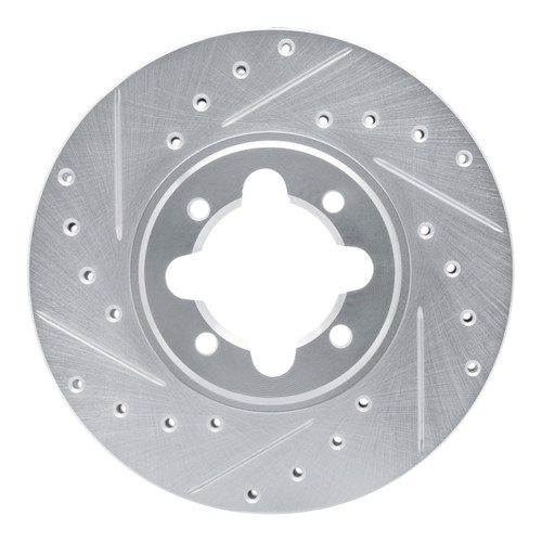 DFC Brake Rotor - Drilled and Slotted - Silver 631-76013L