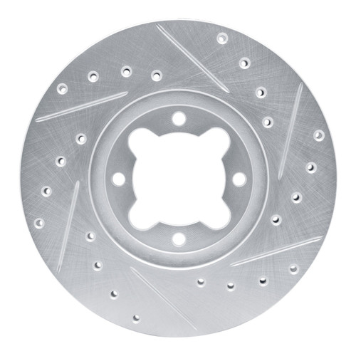 DFC Brake Rotor - Drilled and Slotted - Silver 631-76013L