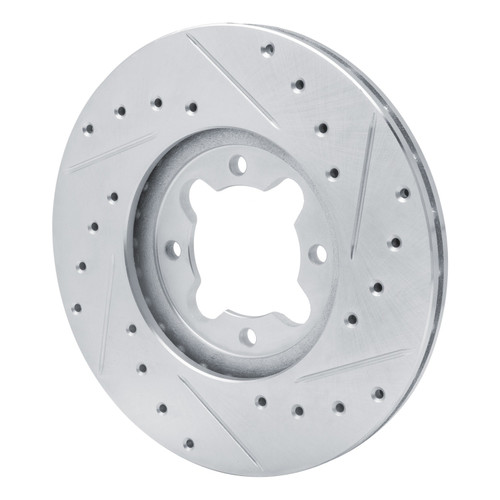 DFC Brake Rotor - Drilled and Slotted - Silver 631-76013L