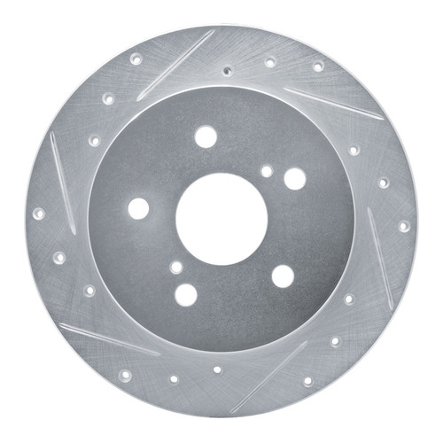 DFC Brake Rotor - Drilled and Slotted - Silver 631-75041L