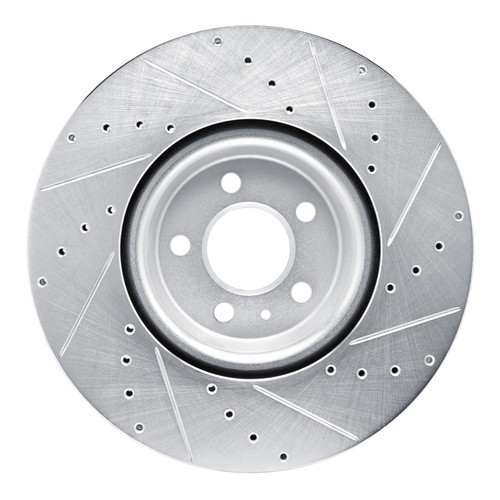 DFC Brake Rotor - Drilled and Slotted - Silver 631-73083L