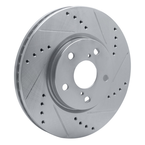 DFC Brake Rotor - Drilled and Slotted - Silver 631-75005R