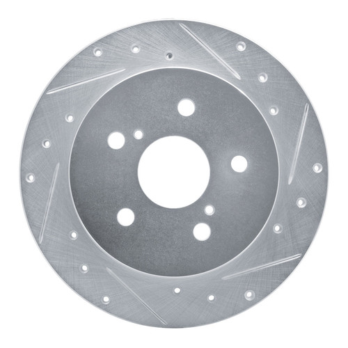 DFC Brake Rotor - Drilled and Slotted - Silver 631-75041R