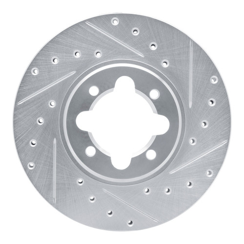 DFC Brake Rotor - Drilled and Slotted - Silver 631-76013R
