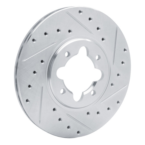 DFC Brake Rotor - Drilled and Slotted - Silver 631-76013R
