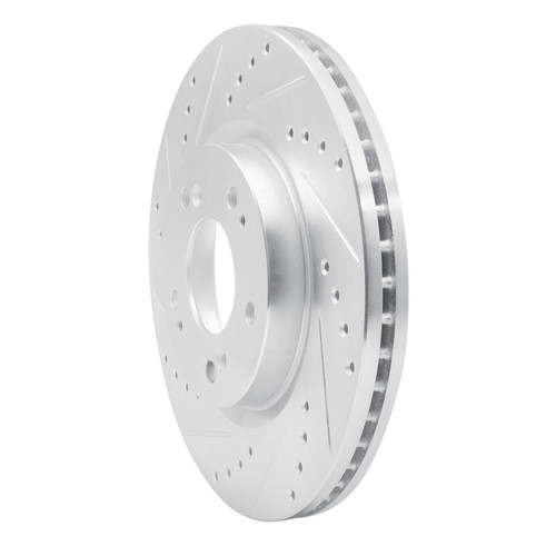 DFC Brake Rotor - Drilled and Slotted - Silver 631-72037L