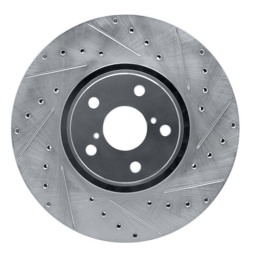DFC Brake Rotor - Drilled and Slotted - Silver 631-75024D