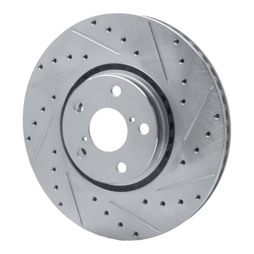 DFC Brake Rotor - Drilled and Slotted - Silver 631-75024D