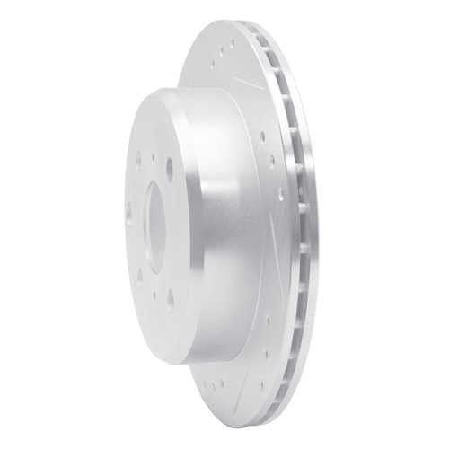 DFC Brake Rotor - Drilled and Slotted - Silver 631-76014L