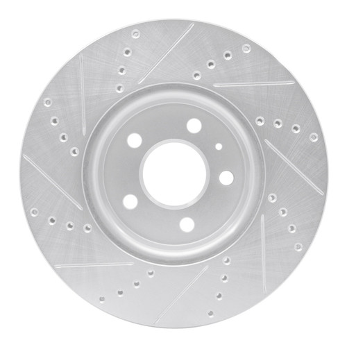 DFC Brake Rotor - Drilled and Slotted - Silver 631-73086R