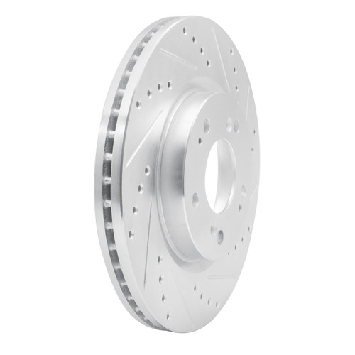 DFC Brake Rotor - Drilled and Slotted - Silver 631-72037R