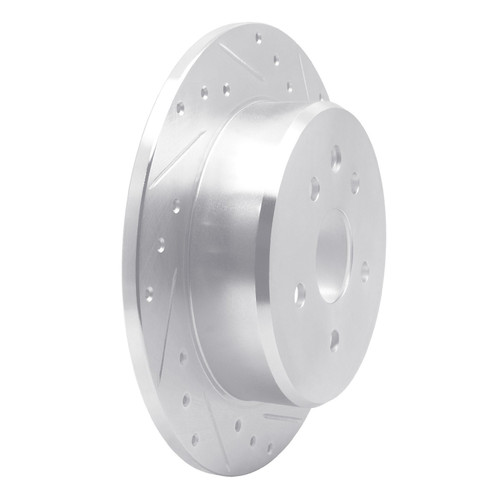 DFC Brake Rotor - Drilled and Slotted - Silver 631-75007R