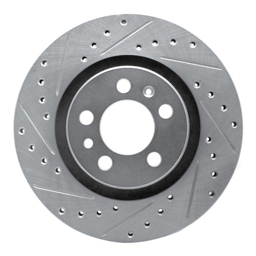 DFC Brake Rotor - Drilled and Slotted - Silver 631-74016L