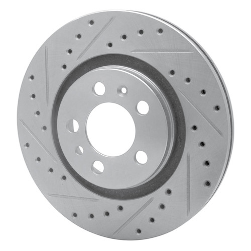 DFC Brake Rotor - Drilled and Slotted - Silver 631-74016L