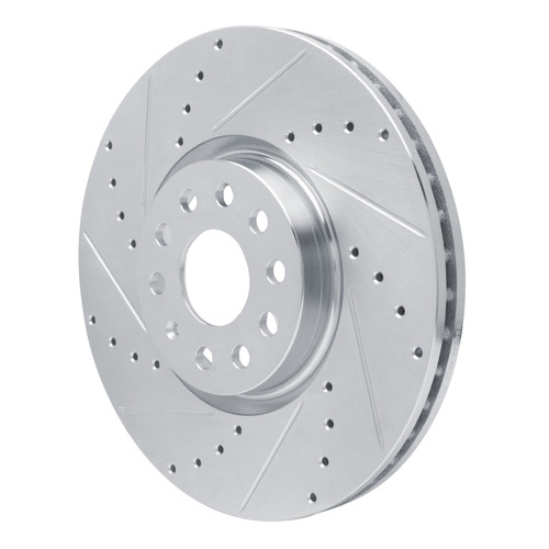 DFC Brake Rotor - Drilled and Slotted - Silver 631-74058L