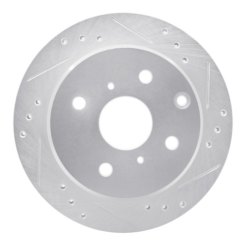 DFC Brake Rotor - Drilled and Slotted - Silver 631-76014R