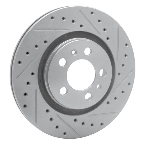 DFC Brake Rotor - Drilled and Slotted - Silver 631-74016R