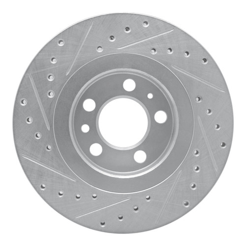 DFC Brake Rotor - Drilled and Slotted - Silver 631-74016R